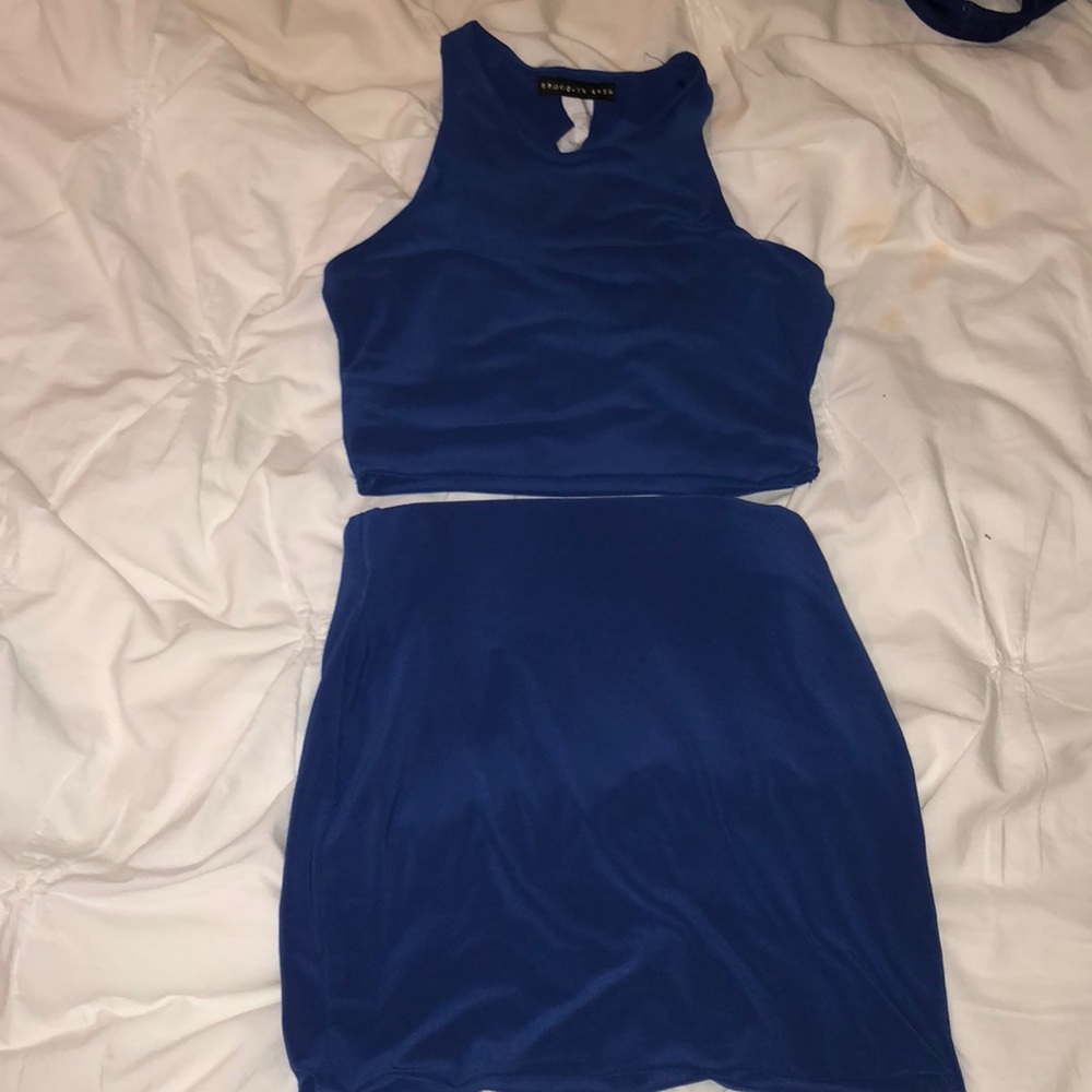 Two piece tank top and skirt set
